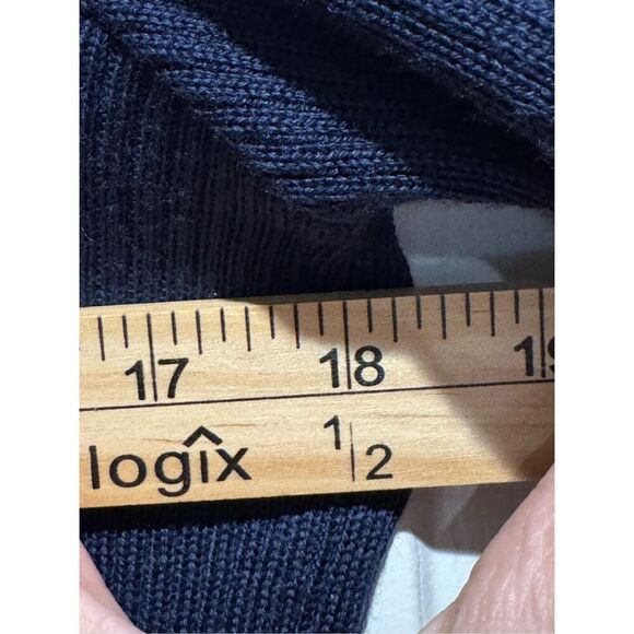 NWT VURNET 100% Wool JEAN VUARNET Dark Navy V-NECK JUMPER Crewneck Sweater M - Picture 13 of 16